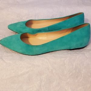 Talbots turquoise suede pointed toe flats